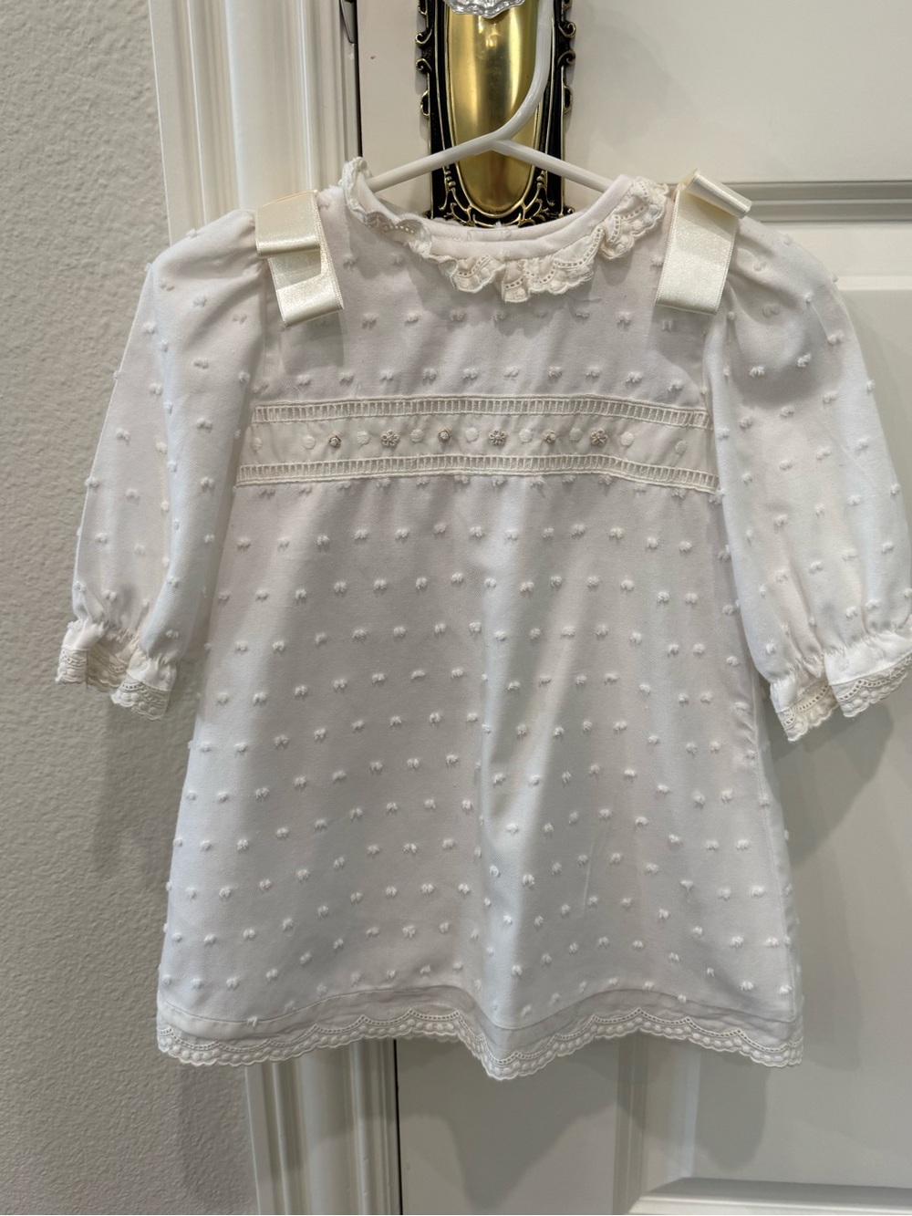 Baby Girls Boutique Luli & Me Embroidered White Dress 12 Months